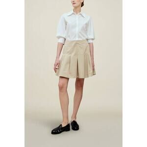 Kallymeyer Sutton Pleated Skirt in Oyster XS